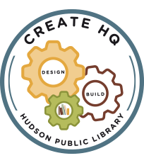 Hudson Public Library's Create HQ Makerspace logo