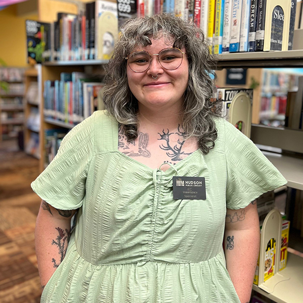 KC Baker, Makerspace Technician at the Hudson Public Library