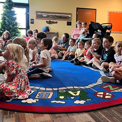 Wiggle Worm interactive storytime for young children at the Hudson Public Library