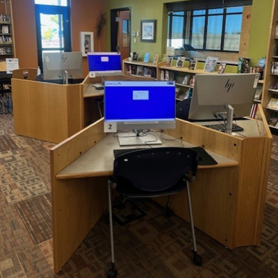 Each computer workstation includes a desktop computer